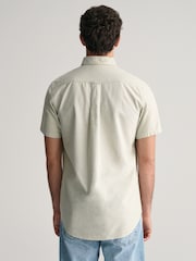GANT Green Regular Fit Oxford Short Sleeve 100% Cotton Shirt - Image 2 of 5