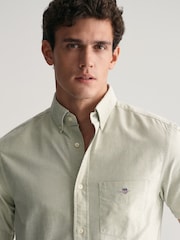GANT Green Regular Fit Oxford Short Sleeve 100% Cotton Shirt - Image 3 of 5
