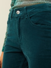 Teal Blue Velvet Skinny Jeans - Image 4 of 6