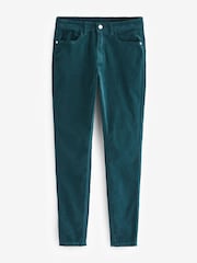Teal Blue Velvet Skinny Jeans - Image 5 of 6