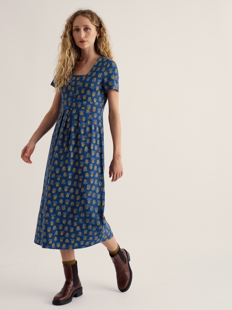 Seasalt Cornwall Blue Short Sleeve Seed Packet Dress - Image 1 of 5