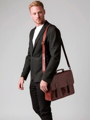 חום ערמוני - תיק מסמכים מעור של Conkca דגם Scolari  - תמונה 2 מתוך 4