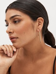 Gold Tone Bar Drop Earrings - Image 1 of 3