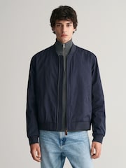 GANT Blue Lightweight Water Repellent Cotton Mix Bomber Jacket - Image 1 of 6