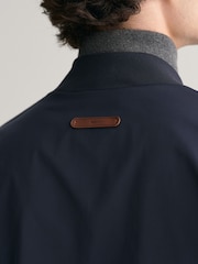 GANT Blue Lightweight Water Repellent Cotton Mix Bomber Jacket - Image 4 of 6