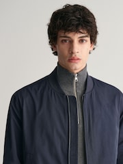 GANT Blue Lightweight Water Repellent Cotton Mix Bomber Jacket - Image 5 of 6