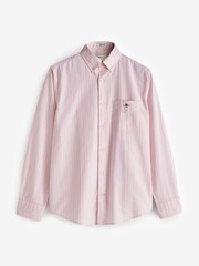 GANT Pink Regular Fit Striped Oxford Stretch Shirt - Image 4 of 4