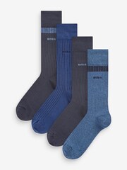 BOSS Blue Rib Socks Gift Set 4 Pack - Image 2 of 7