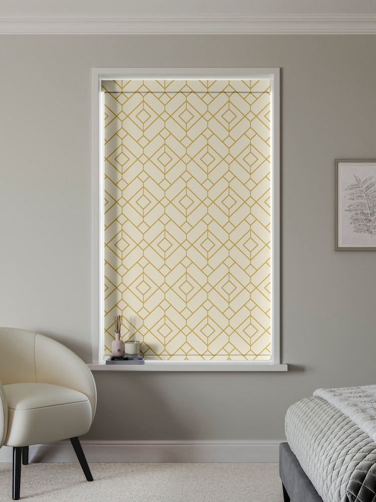 Yellow Lattice Geo Made to Measure Roller Blind - Image 2 of 6