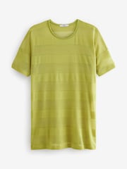Limettengrün - T-Shirt-Strandkleid mit Häkeldesign - Bild 4 von 5