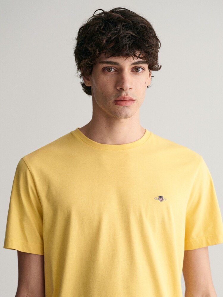 GANT Yellow 100% Cotton Shield Logo T-Shirt - Image 3 of 5
