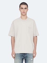 AllSaints Cream Xander Short Sleeve Crew T-Shirt - Image 1 of 8