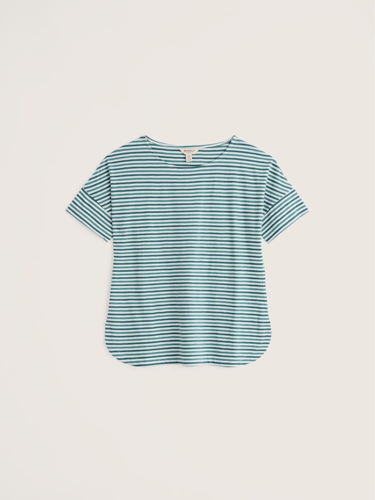 Seasalt Cornwall Sky Blue Bryher View T-Shirt - Image 1 of 5 Seasalt Cornwall Sky Blue Bryher View T-Shirt - Image 1 of 5