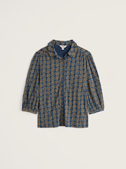 Seasalt Cornwall Blue 3/4 Embrace Shirt - Image 4 of 5