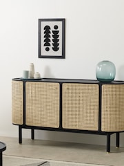 MADE.COM Black Stain Oak and Rattan Ankhara Sideboard - Image 1 of 3