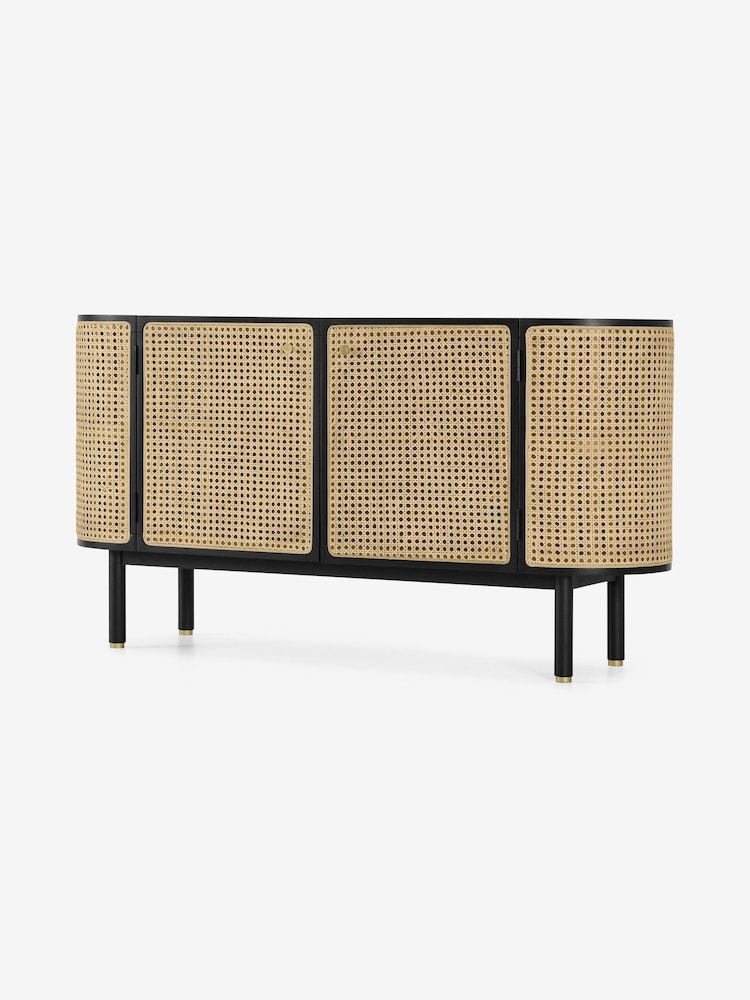 MADE.COM Black Stain Oak and Rattan Ankhara Sideboard - Image 2 of 3