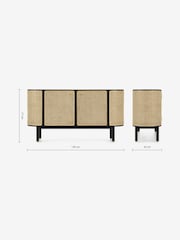 MADE.COM Black Stain Oak and Rattan Ankhara Sideboard - Image 3 of 3