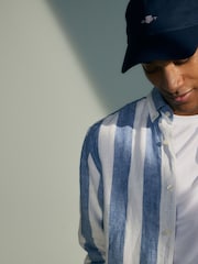 GANT Blue Regular Fit Bold Striped 100% Linen Shirt - Image 1 of 6