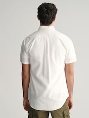GANT White Regular Fit Oxford Short Sleeve 100% Cotton Shirt - Image 2 of 6