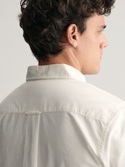 GANT White Regular Fit Oxford Short Sleeve 100% Cotton Shirt - Image 4 of 6