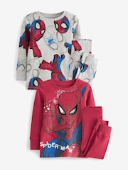 Red/Navy Spiderman Snuggle Pyjamas 2 Pack (12mths-10yrs) - Image 6 of 7