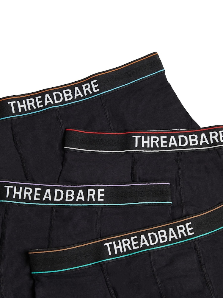 Threadbare Black Hipster Boxers 4 Packs - Image 6 of 6