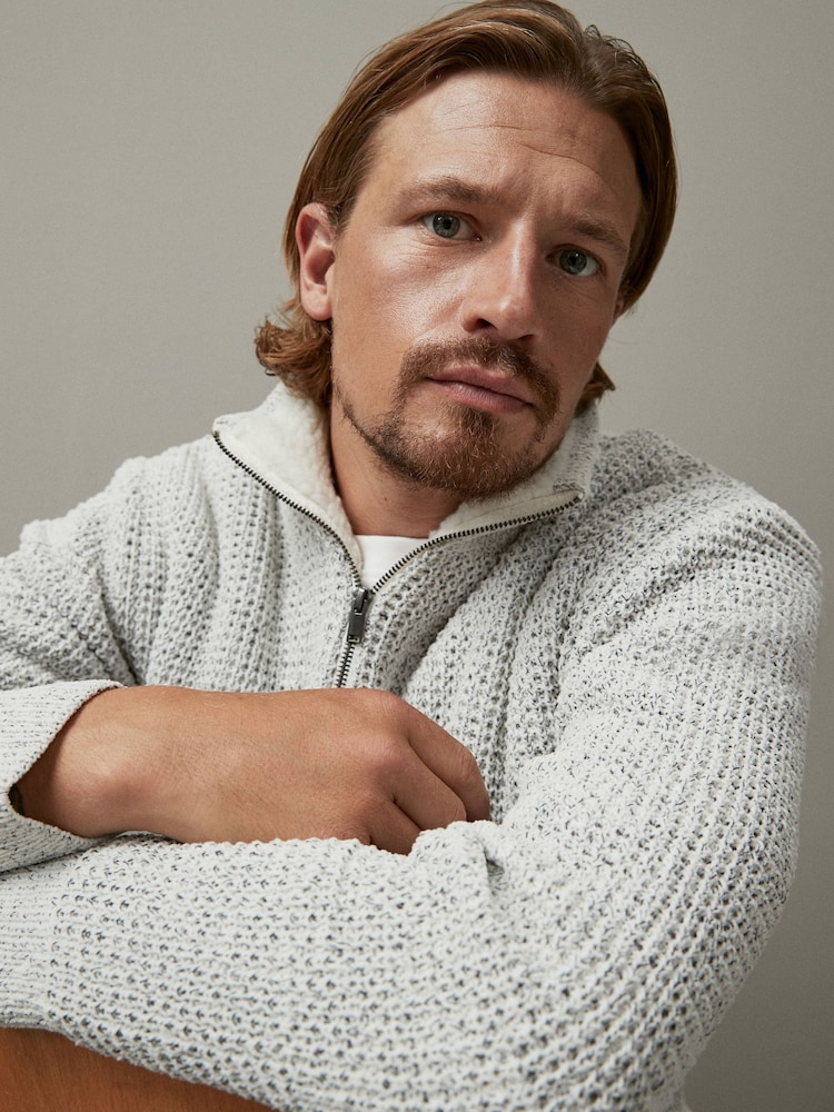 Ecru Cream Regular Chenille Knitted Jumper - Image 1 of 9