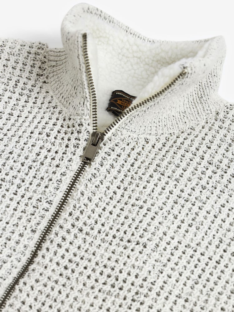 Ecru Cream Regular Chenille Knitted Jumper - Image 9 of 9