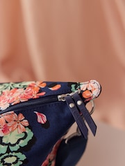 Cath Kidston Navy Blue Geranium Print Overnight Travel 100% Cotton Bag - Image 5 of 6