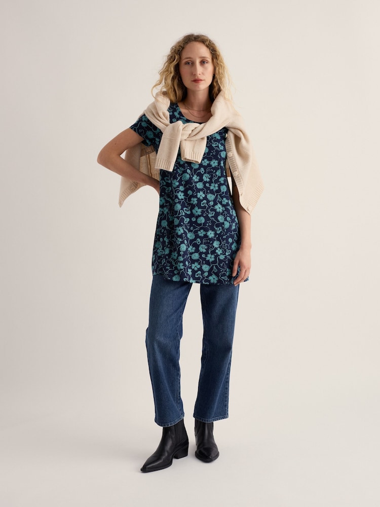 Seasalt Cornwall Blue Screenprint Tunic - Image 2 of 5