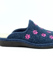 Lazy Dogz Blue Josefina Paw Print Mule Slippers - Image 1 of 9