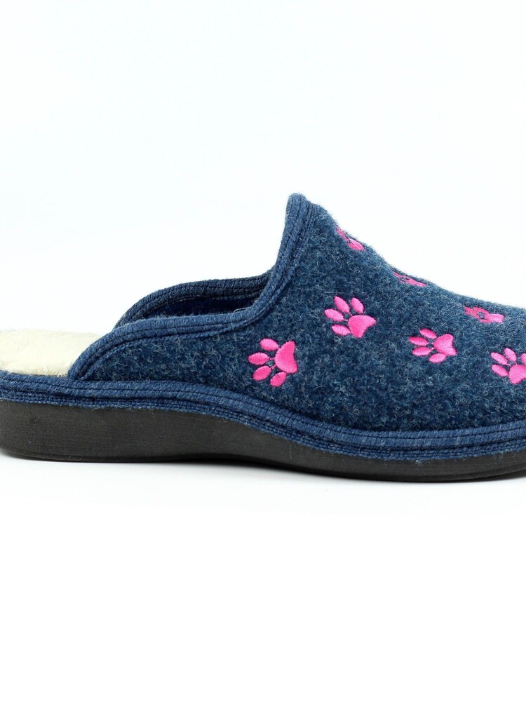Lazy Dogz Blue Josefina Paw Print Mule Slippers - Image 1 of 9