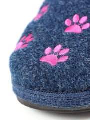 Lazy Dogz Blue Josefina Paw Print Mule Slippers - Image 9 of 9