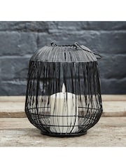 Lights4fun Black Large Garden Lantern with TruGlow® Outdoor Candle - Image 1 of 2