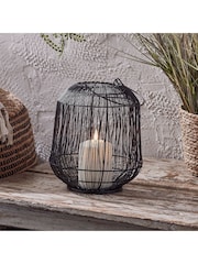 Lights4fun Black Large Garden Lantern with TruGlow® Outdoor Candle - Image 2 of 2