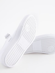 White Standard Fit (F) Butterfly Embroidered School Plimsoll Shoes - Image 8 of 10