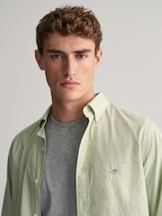 GANT Green Regular Fit Poplin 100% Cotton Shirt - Image 4 of 5