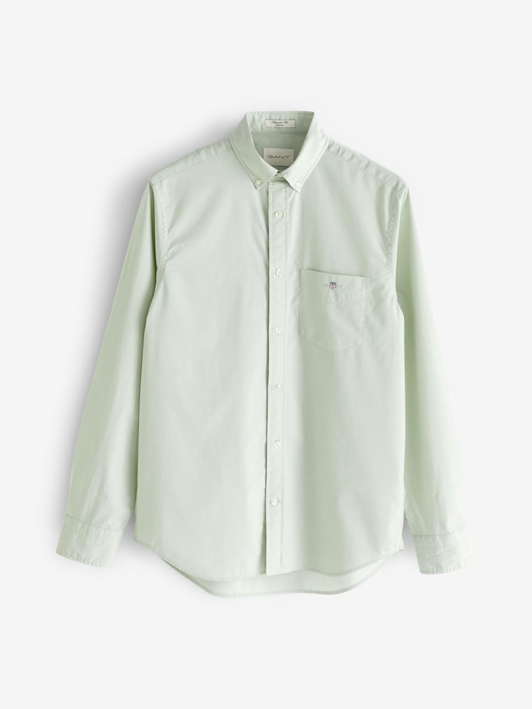 GANT Green Regular Fit Poplin 100% Cotton Shirt - Image 5 of 5