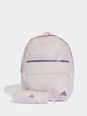adidas Pink Classic Horizontal 3-Stripes Backpack - Image 3 of 6