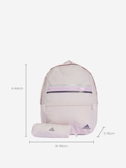 adidas Pink Classic Horizontal 3-Stripes Backpack - Image 6 of 6