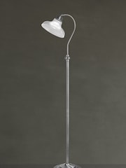 Searchlight Satin Silver Willow Floor Lamp - Image 1 of 3