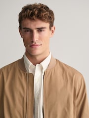 GANT Cream Lightweight Water Repellent Cotton Mix Bomber Jacket - Image 4 of 8