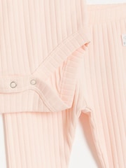 River Island Pink Girls Little Sister 100% Cotton Bodysuit & Leggings Set - Image 3 of 4