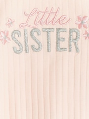 River Island Pink Girls Little Sister 100% Cotton Bodysuit & Leggings Set - Image 4 of 4