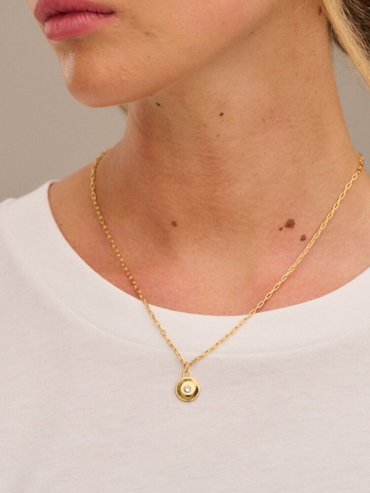 Orelia London Plated Birth Disc Necklace - Image 2 of 2 Orelia London Plated Birth Disc Necklace - Image 2 of 2