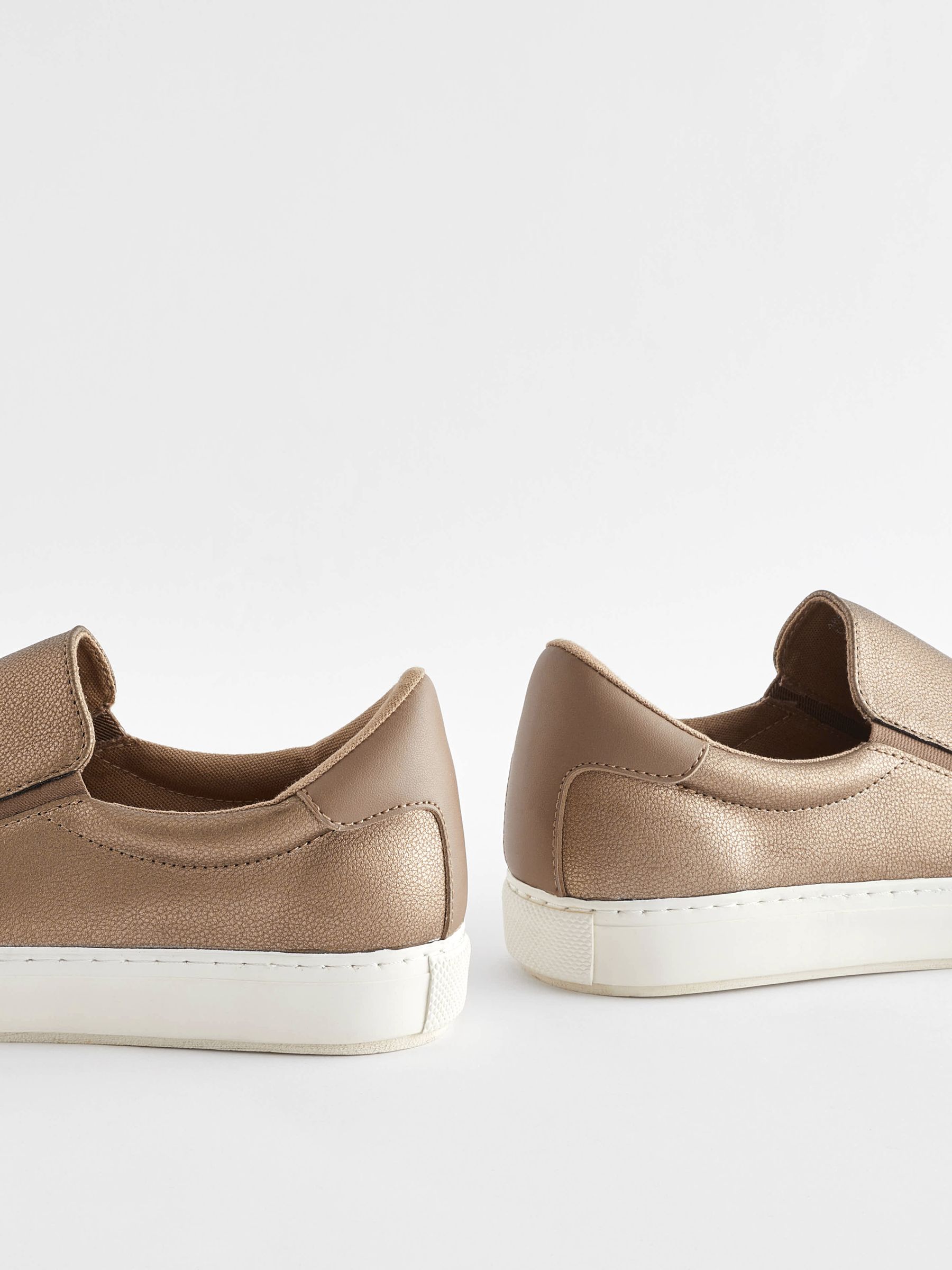 Buy Bronze Regular Wide Fit Forever Comfort Slip On Trainers from Next Luxembourg