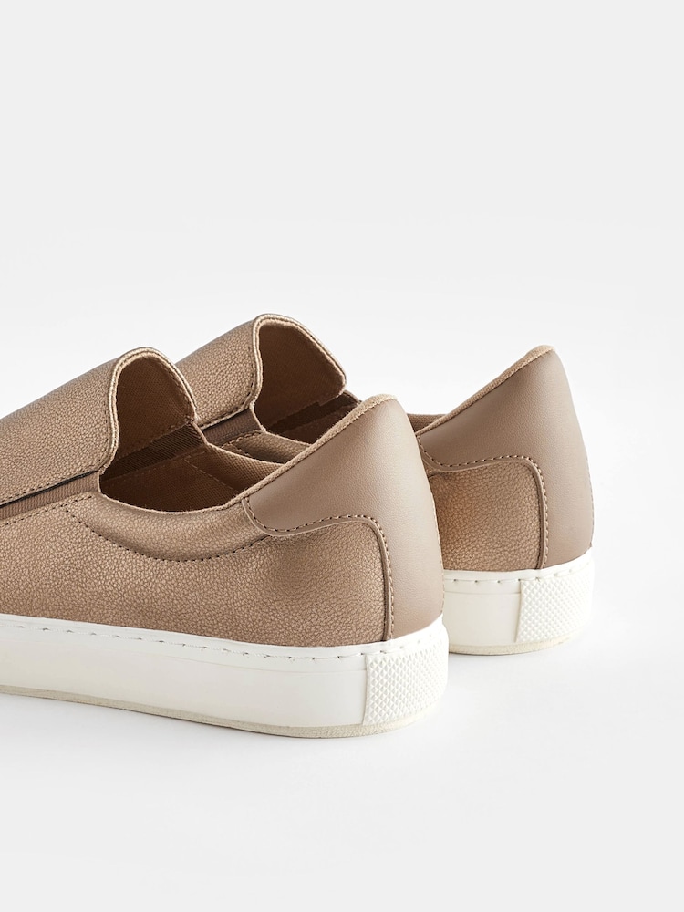 Bronze Regular/Wide Fit Forever Comfort® Slip-On Trainers - Image 4 of 9
