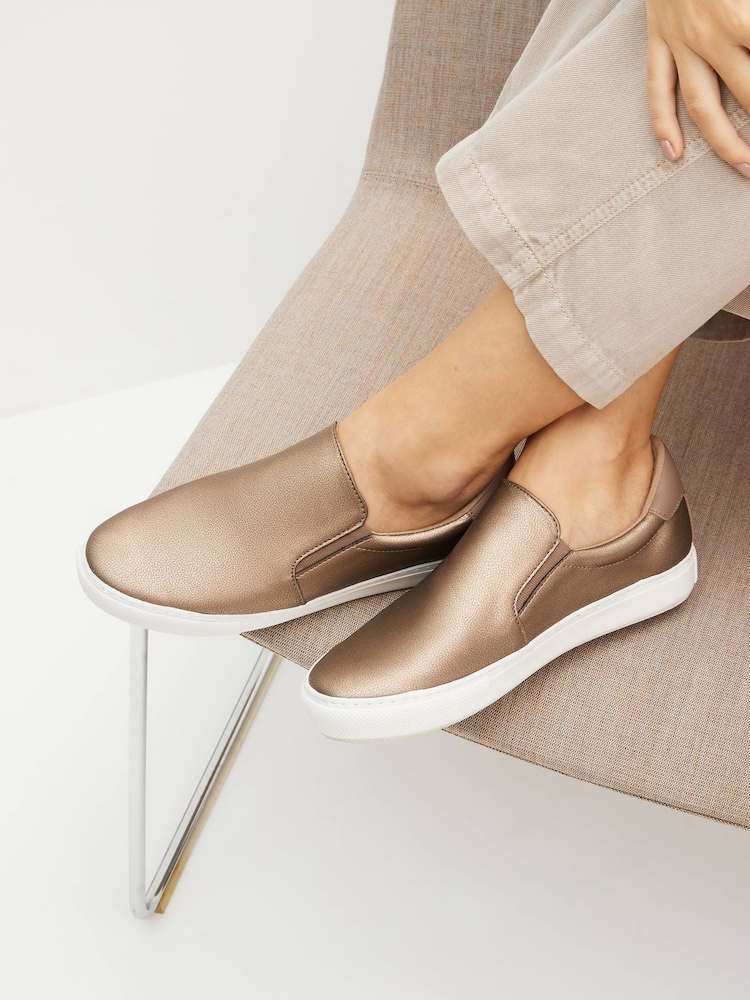 Bronze Regular/Wide Fit Forever Comfort® Slip-On Trainers - Image 8 of 9