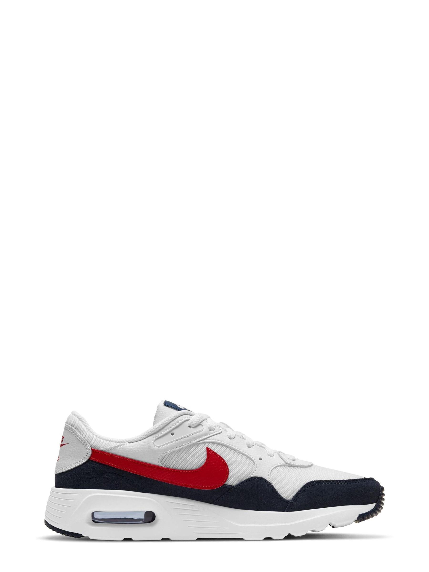 white & blue air max sc trainers
