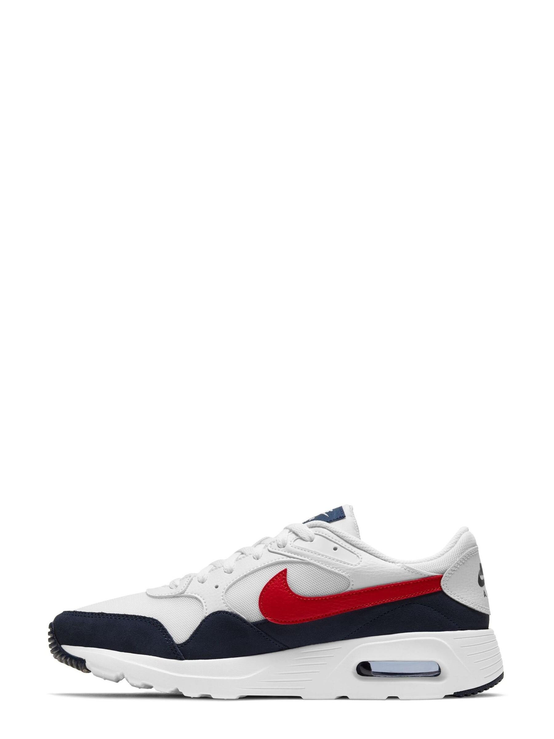 nike white & red air max sc trainers